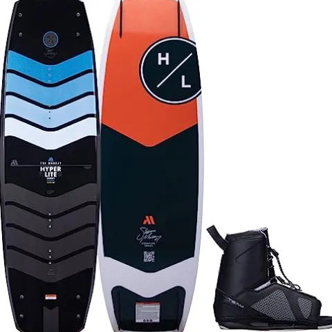 Hyperlite Murray Pro Mens Wakeboard 134 W/Team OT Bindings Black/Red 134cm/(7-10.5)