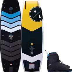 Hyperlite Murray Pro Mens Wakeboard 139 W/Session Bindings Black/Yellow 139cm/(7-10.5)
