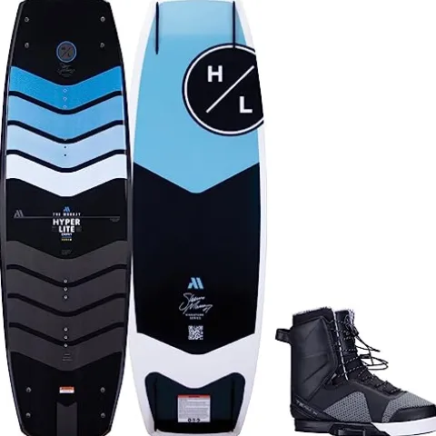 Hyperlite Murray Pro Mens Wakeboard 144 with Team X Bindings Black/Grey