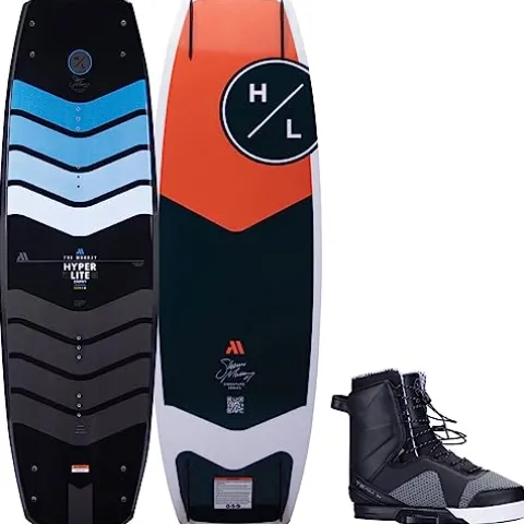 Hyperlite Murray Pro Mens Wakeboard 144 with Team X Bindings Black/Grey