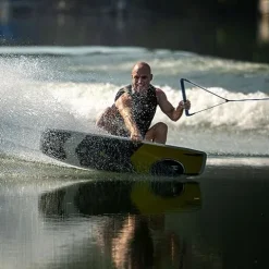 Hyperlite Murray Wakeboard with Open-Toe Adjustable Team Bindings Wakeboard Package Black/Grey