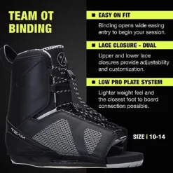 Hyperlite Murray Wakeboard with Open-Toe Adjustable Team Bindings Wakeboard Package Black/Grey 144cm
