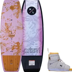 Hyperlite Prizm Womens Wakeboard 139 W/Viva Bindings Blue/Wood Grain 139cm/(8-11)