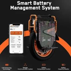 I INMOTION Inmotion V13 Electric Unicycle 22 Inch Self-Balancing EUC with 10000W Motor, 90mm Air Suspension, 124-Mile Range, 87 MPH Speed, 45° Climbing (Challenger)