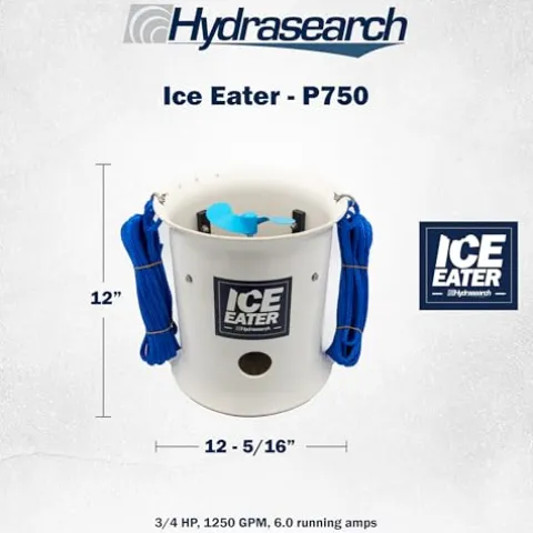 ICE EATER P750/25 Pond Deicer with 0.75 HP and 25 ft Power Cord