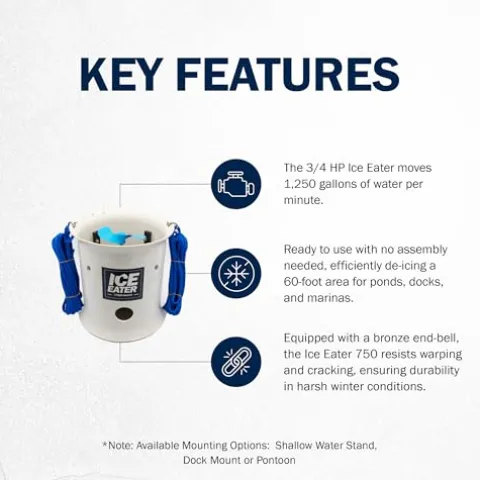 ICE EATER P750/25 Pond Deicer with 0.75 HP and 25 ft Power Cord