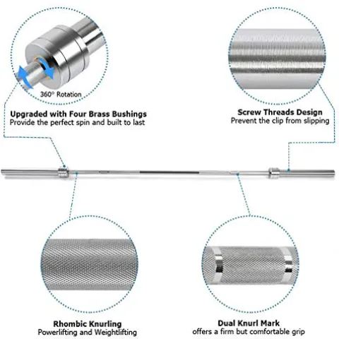 IFAST Home Gym 100LB Olympic Weight Set with 7Ft Barbell Bar