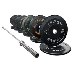 IFAST Home Gym 370LB Olympic Weight Set with 7Ft Barbell Bar