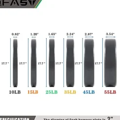 IFAST Olympic Weight Plates Set 370LB Bumper Plates