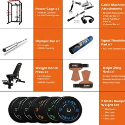 IFAST Power Cage with LAT Pulldown 1000 LBs Capacity Power Rack