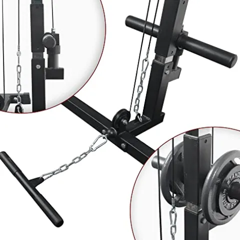 IFAST Power Cage with LAT Pull down System, Squat Rack, Weight Bench, 370lbs Weight Plates