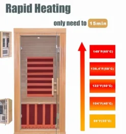 IKTG Infrared Sauna Room Low Magnetic Graphene Heating Canadian Hemlock Khaki