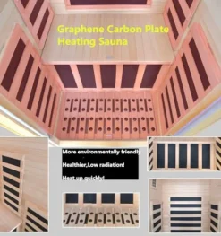 IKTG Infrared Sauna Room Low Magnetic Graphene Heating Canadian Hemlock Khaki