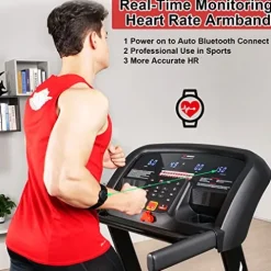 IMPREMEY Folding Treadmill with Incline 15%, 3.5HP Power, 350 Lb Capacity, 11 MPH, 50″ x 19″ – Black