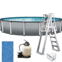 In The Swim 18′ Round Above Ground Pool Weekender Package Multi-Colored