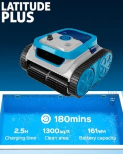 Inopool Latitude Plus Cordless Pool Vacuum 180-Min Sensor-Driven Blue