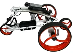 Insanity Golf Electric Golf Trolley Cart with Remote Control, Aluminum Frame, Lithium-Ion Battery – White Cart and Orange Wheels