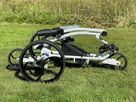 Insanity Golf Electric Golf Trolley with Remote Control, Aluminum Frame, Lithium-Ion Battery – White Cart & Black Wheels