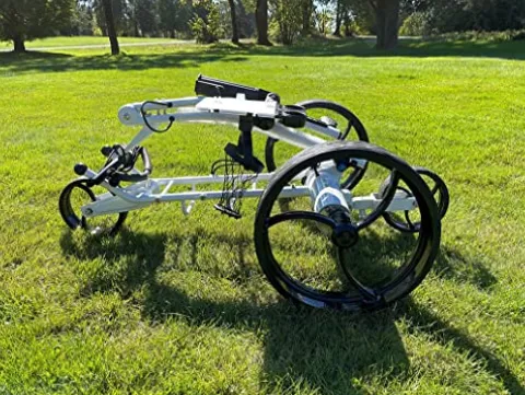 Insanity Golf Electric Golf Trolley with Remote Control, Aluminum Frame, Lithium-Ion Battery – White Cart & Black Wheels