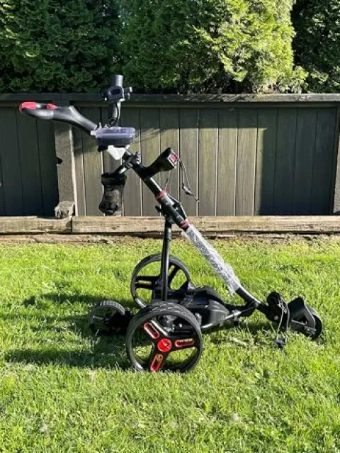 Insanity Golf Electric Golf Trolley with Remote and Seat Black and Yellow