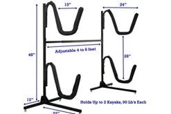 Insight Goods Kayak Rack – Free Standing Kayak Storage for Indoor/Outdoor (4 Kayaks)