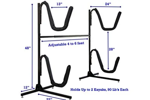 Insight Goods Kayak Rack – Free Standing Kayak Storage for Indoor/Outdoor (4 Kayaks)