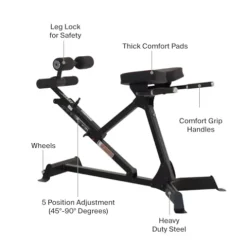 Inspire Fitness Hyper Extension/Roman Chair Black