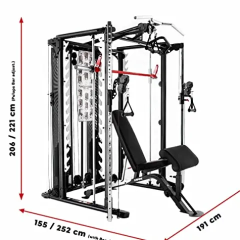Inspire Fitness SCS Smith System – Cage System – Functional Trainer Home Gym With Smith Machine – Cable Machine – D Handles, Ankle Strap, Multi-Function Belt – Inspire SCS System (No Bench)