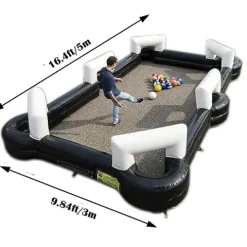 INTBUYING Inflatable Foot Pool Table 16.4×9.8ft Black
