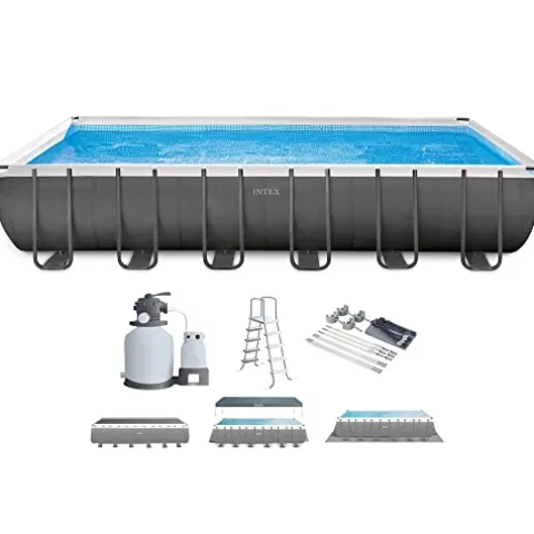 Intex Above Ground Swimming Pool Set Gray