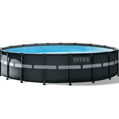 Intex Above-Ground Pool Set with Pump and Vacuum Gray
