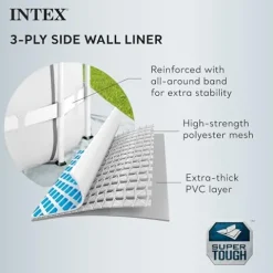 Intex Clearview Prism Frame Above Ground Swimming Pool Gray