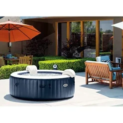 Intex 28409E PureSpa 6 Person Inflatable Portable Heated Hot Tub Spa 85-inch x 28-inch 170 Bubble Jets – 2 Pack