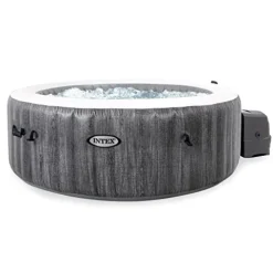 Intex 28439EP PureSpa Plus Greywood Portable Inflatable Bubble Hot Tub Jet Spa Multicolor