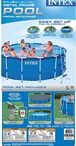 Intex 15ft X 48in Metal Frame Pool Set Blue