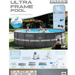Intex 18ft X 52in Ultra Frame Pool Set with Sand Filter Pump