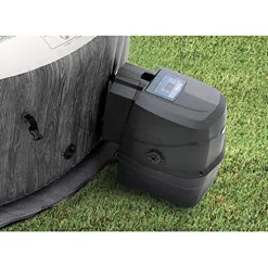 Intex Greywood Deluxe 4 Person Inflatable Hot Tub Spa Wood Grain Pattern