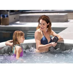 Intex Greywood Deluxe 4-Person Inflatable Hot Tub with Energy Efficient Cover, Grey