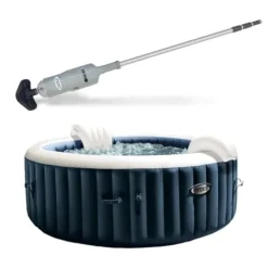Intex Handheld Pool Vacuum Cleaner with 2 Brush Heads and Inflatable Hot Tub Gray