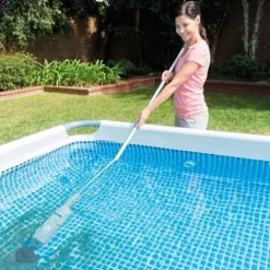 Intex Handheld Pool Vacuum Cleaner with 2 Brush Heads and Inflatable Hot Tub Gray