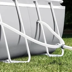 Intex Oval Above Ground Swimming Pool Set Gray Blue