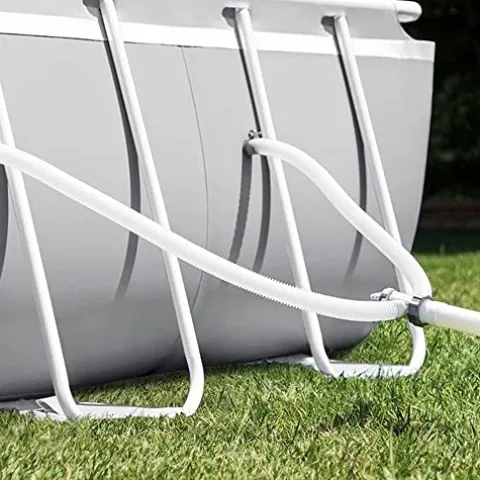 Intex Oval Above Ground Swimming Pool Set Gray Blue