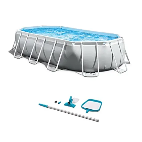 Intex Oval Prism Pool with Cleaning Kit and Skimmer