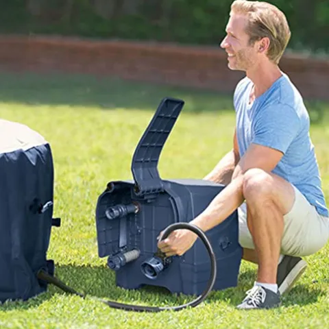 Intex Portable Inflatable Hot Tub Bubble Jet Spa Blue