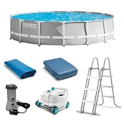 Intex Prism Frame Above Ground Pool Set with Accessories Blue
