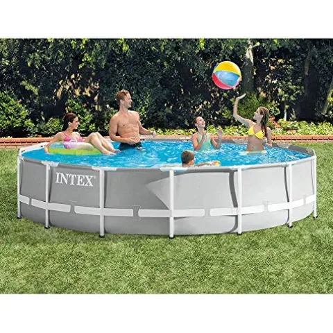 Intex Prism Frame Above Ground Pool Set with Accessories Blue