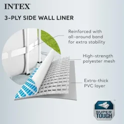 Intex Prism Frame Above Ground Pool Set with Accessories Blue