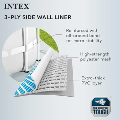 Intex Prism Frame Above Ground Pool Set with Accessories Blue