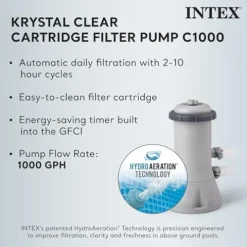 Intex Prism Frame Rectangular Above Ground Swimming Pool Set Light Grey