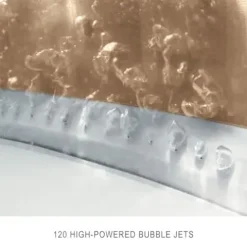 Intex PureSpa 4 Person Round Bubble Massage Inflatable Hot Tub Spa Set Tan